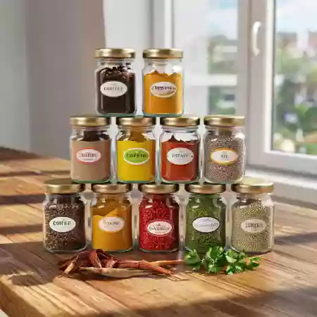 Kochi packing line sealing spices with labels, moisture and oil readings